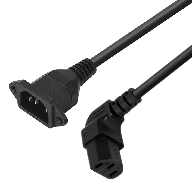 Cable de extensión de fuente de alimentación C13 de 90 grados, 3 pines hembra a C14, 3 pines macho, PDU, para ordenador, LED, HDTV, Monitor y escáner, 0,4 m - imagen 2