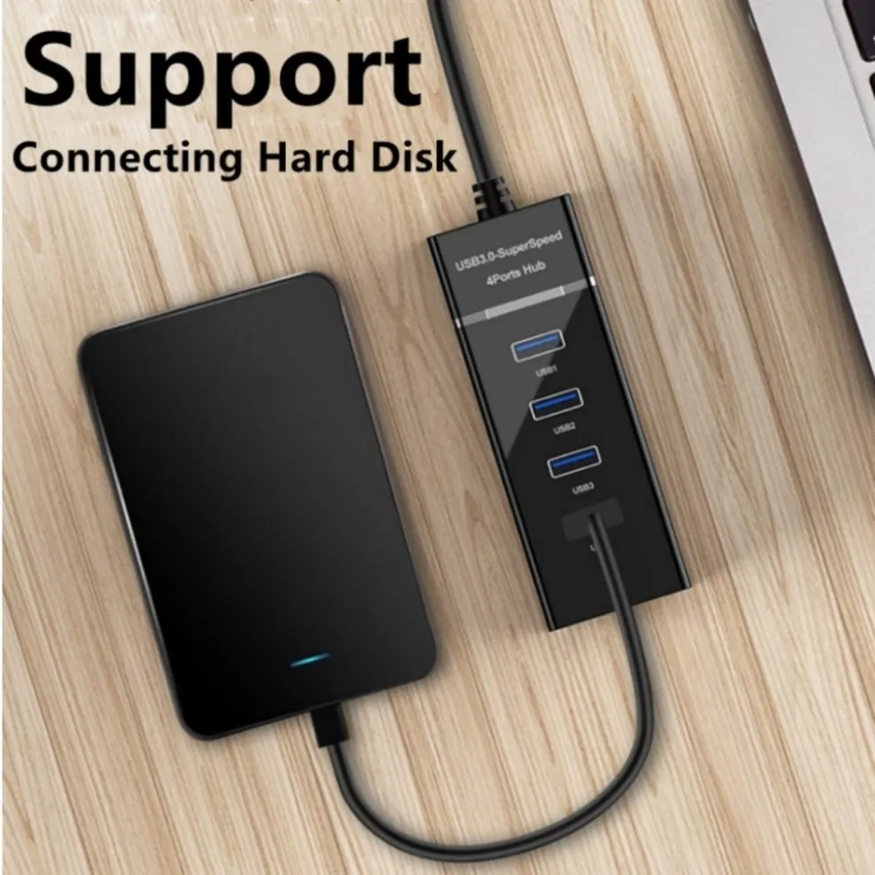 Hub USB 3,0 de 4 puertos, divisor USB, extensiones de concentrador multi USB, transmisión rápida de datos, adaptador OTG para ordenador Xiaomi Macbook Pro Air - imagen 5
