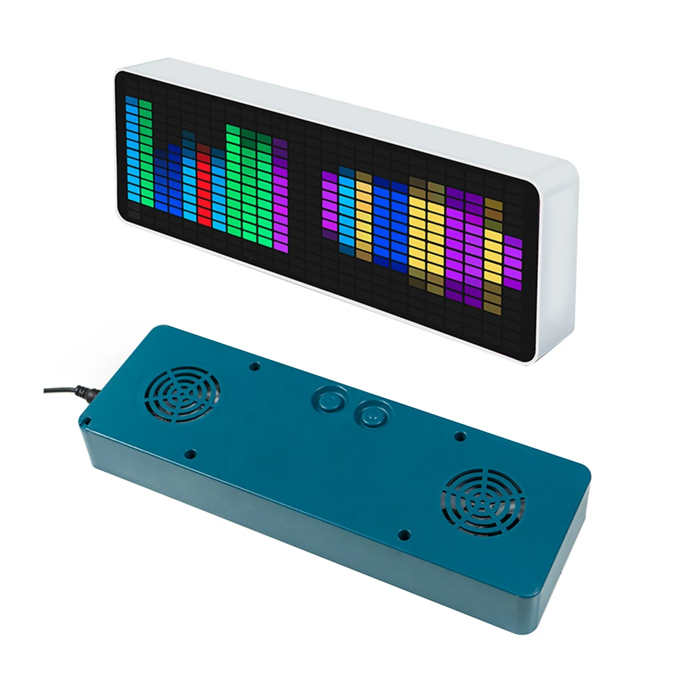 Pantalla de ritmo de espectro de música LED, indicador de nivel de Control de voz, Kit de captación de ritmo RGB deslumbrante, luz de ambiente, reloj electrónico - imagen 5
