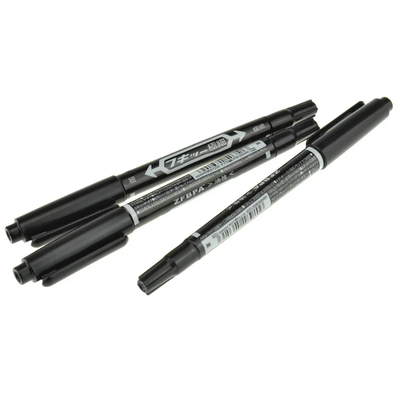1/3/10 piezas de marcador a base de aceite negro impermeable pluma de doble cabeza logística - imagen 4