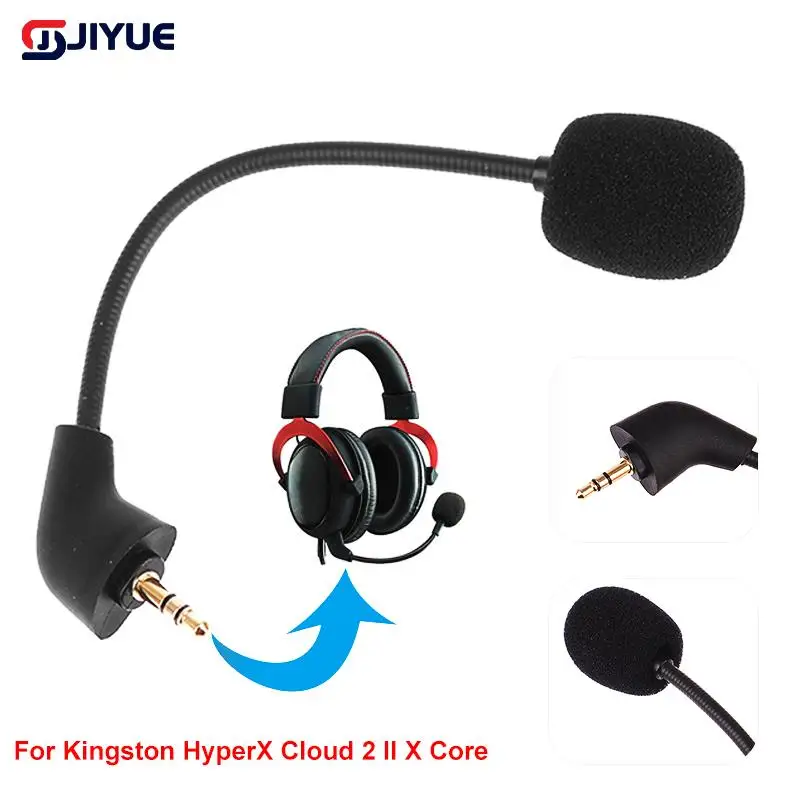 Micrófono de juego de repuesto, micrófono de 3,5mm para Kingston HyperX Cloud 2 II X Core Pro Silver Cloudx, auriculares para juegos