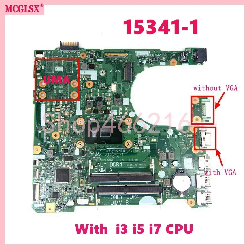 15341-1 con i3/i5/i7 CPU UMA placa base para ordenador portátil para DELL Inspiron 15 3567 3467 14 3568 3578 placa base 100% probado OK - imagen 2
