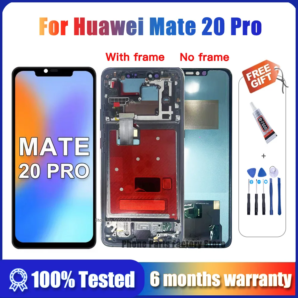 100% probado para Huawei Mate 20 Pro pantalla LCD LYA-L09 L29 AL00 reemplazo del ensamblaje del digitalizador de pantalla táctil para Mate 20 Pro LCD