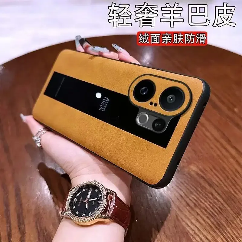 Casa para Vivo X200 FE/S30 Pro Mini Funda anticaída de cuero de cordero de lujo agradable para la piel para Vivo X200 FE 5G Funda a prueba de golpes - imagen 4