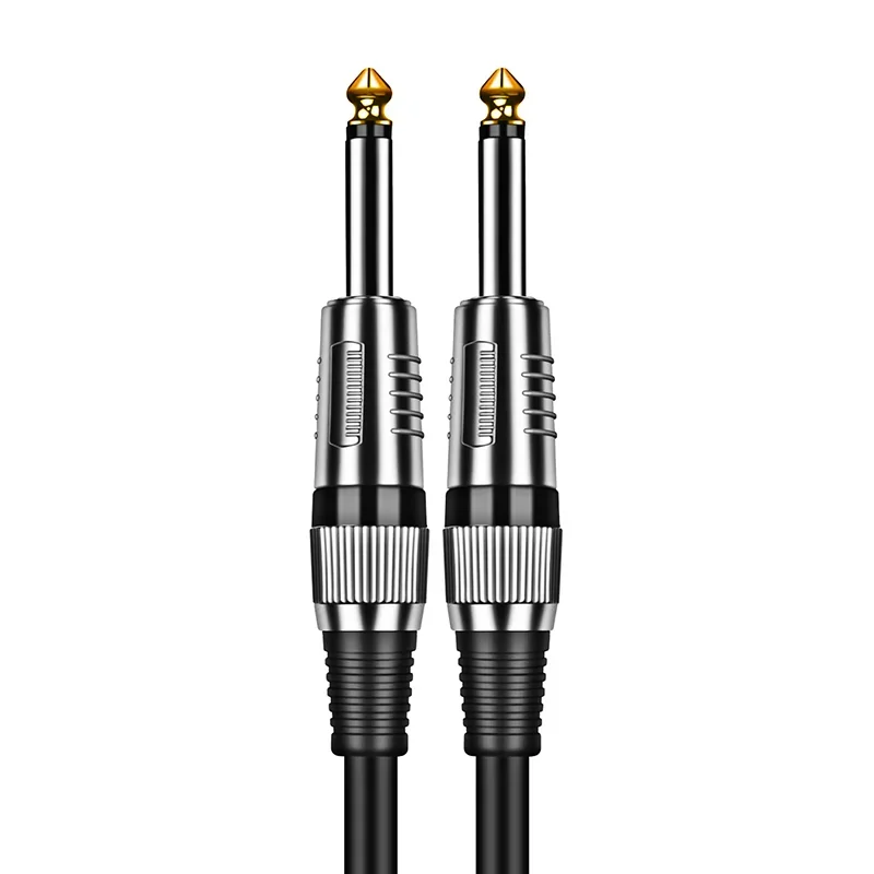 Cable Jack macho a macho de 6,35 pulgadas para guitarra, conector auxiliar chapado en oro de 1/4mm a 6,5mm, para instrumento de Audio y mezclador, 6,5