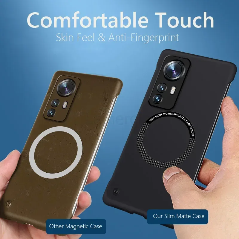 Funda magnética sin marco para Magsafe Slim para Xiaomi 14 Pro 13 Ultra 12X 12S Pro Xiaomi 12 5G, funda trasera dura de carga inalámbrica - imagen 5