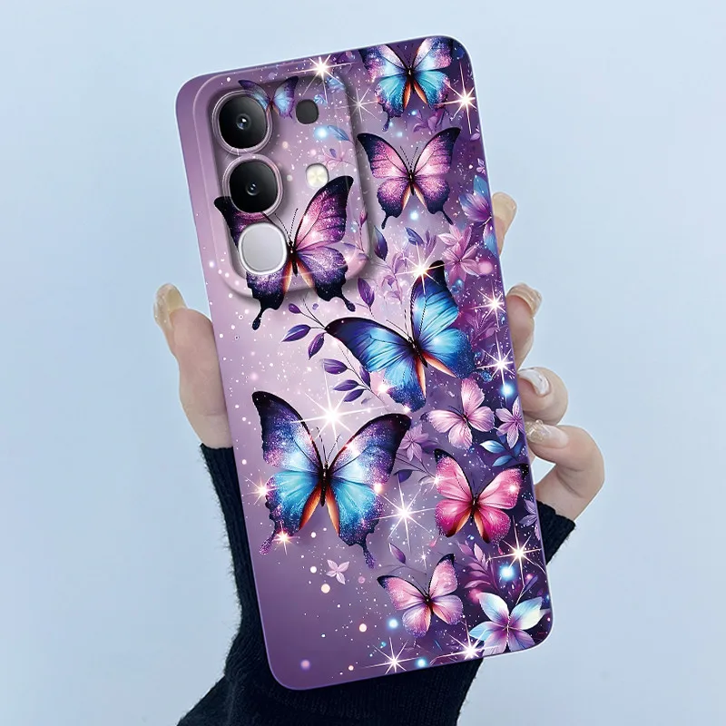 Para Vivo Y29 4G funda de teléfono moda simplicidad pintura al óleo flor suave cubierta trasera de silicona líquida para Vivo Y 29 4G Fundas - imagen 5