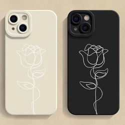 Funda Silicona iPhone 16 15 14 13 12 11 Hot Line Rose Mate Suave
