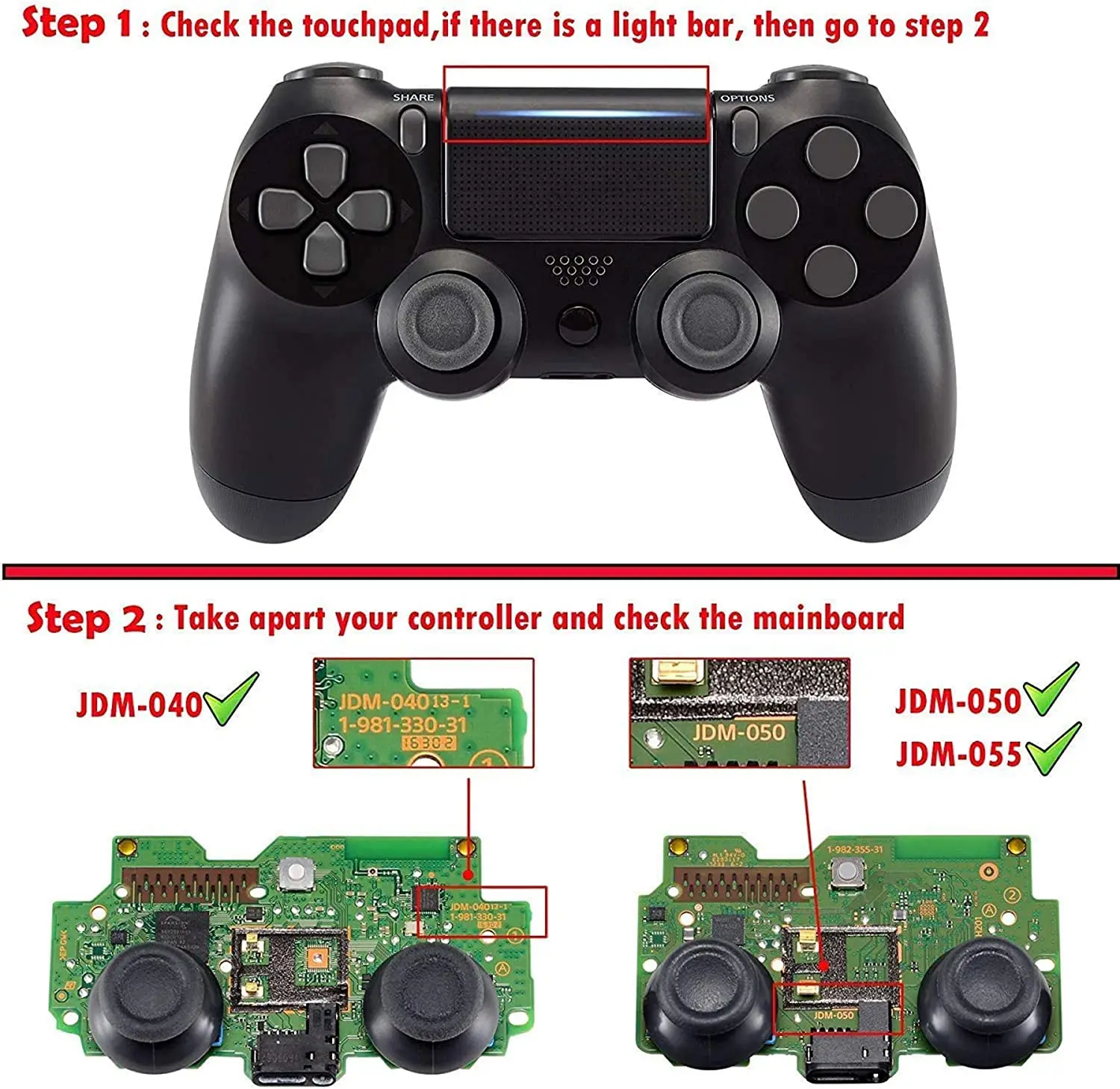 Placa frontal de repuesto eXtremeRate Ghost, cubierta para panel táctil, carcasa rediseñada, Compatible con controlador PS4 Slim Pro JDM-040/050/055 - imagen 2