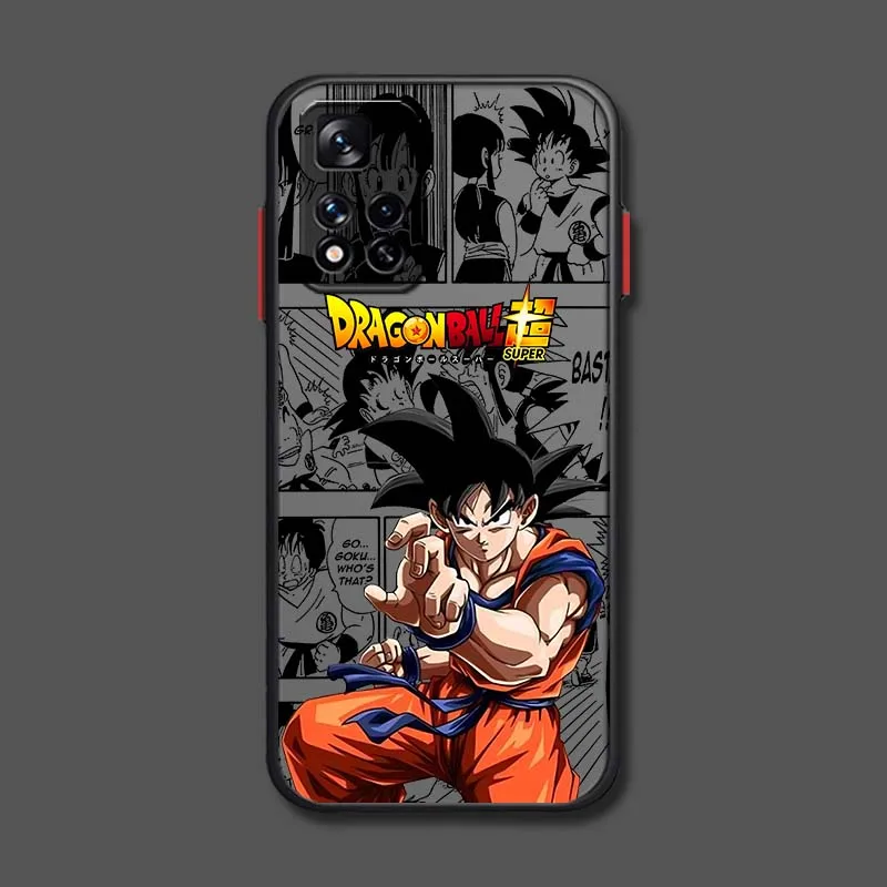 D-Dragon Ball Manga Son Goku funda para Xiaomi Redmi Note 14 13 12 11 10 9 Pro Plus 4G 5G funda de teléfono translúcida esmerilada - imagen 5