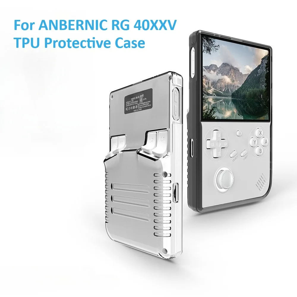 Para consola de juegos ANBERNIC RG40XXV, funda transparente de TPU antiarañazos, funda protectora a prueba de golpes, accesorios de carcasa para consola de juegos