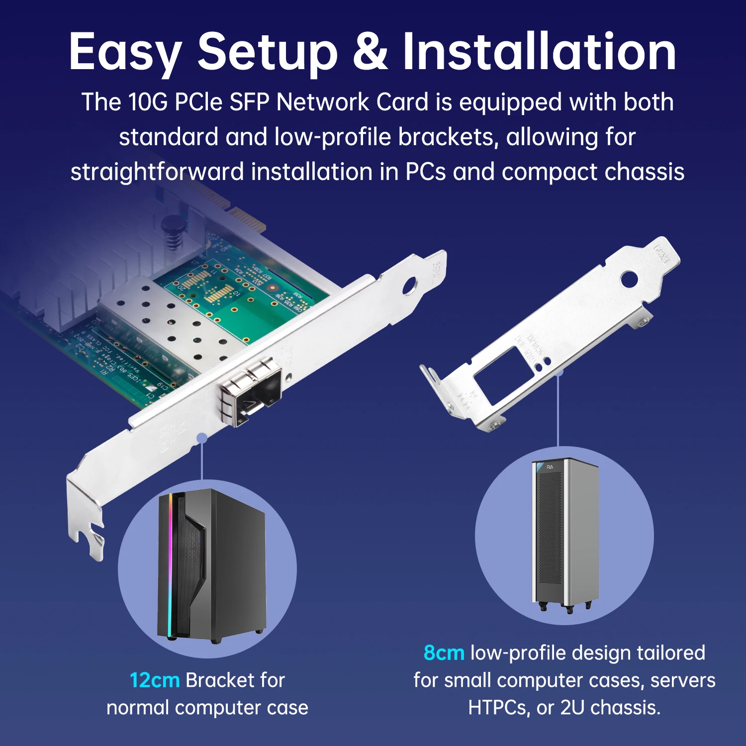 FENVI 10G Intel 82599 Chip Adaptador de red Ethernet de puerto único X520-DA1 excluido el módulo de fibra óptica 10G para ventana/Linux - imagen 4