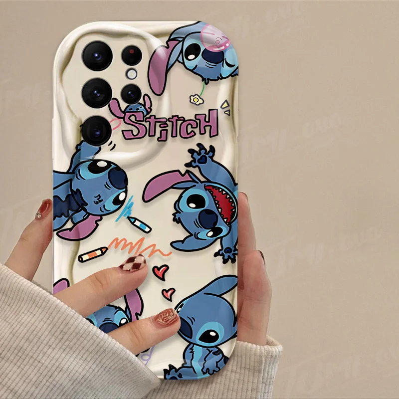 Funda bonita de Disney Stitch 3D Wave para Samsung Galaxy A12 A22 A32 A52 A52S A72 A11 A21S A31 A51 A71 A20 A30 A50 funda trasera de silicona - imagen 5