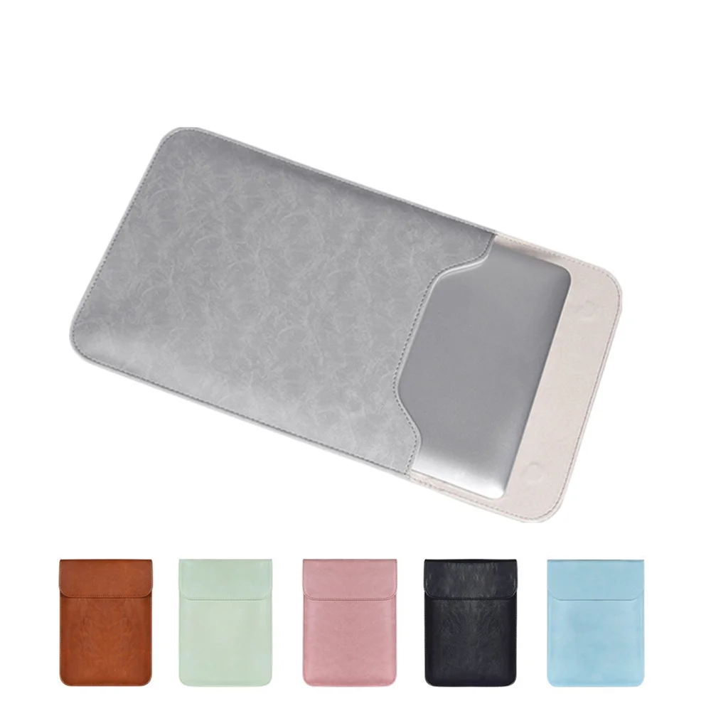Funda para portátil para Macbook Air Pro, cuero PU, resistente al agua, bolsa para portátil de 13/14/15 pulgadas, bolso de transporte, maletín - imagen 2