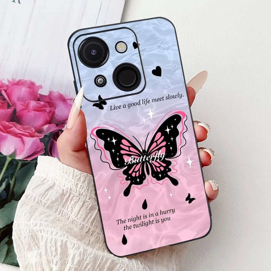 Para Itel A50C A50 4G funda A507LXU funda de silicona Popular flor mariposa suave TPU carcasa protectora para Itel A06 A 50 A 50C Capa - imagen 5