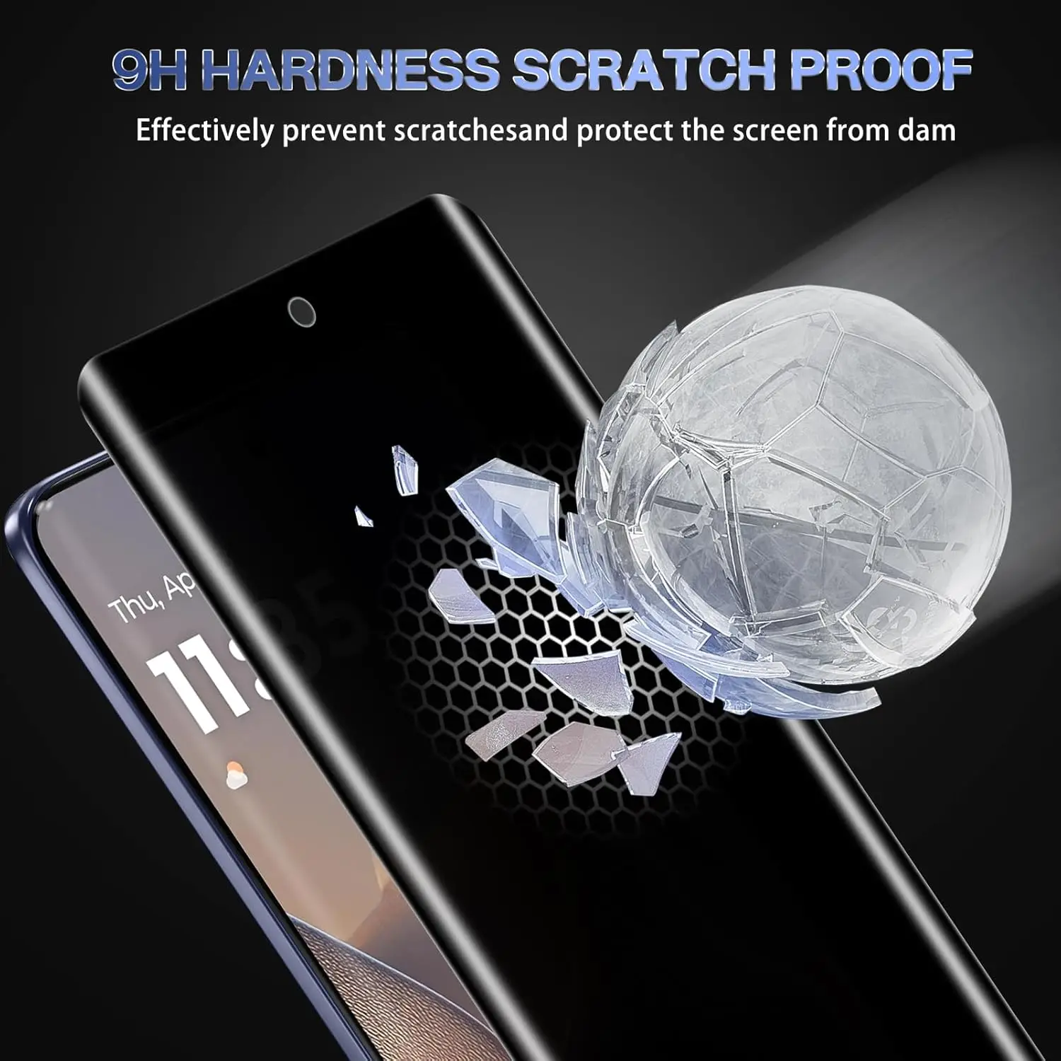 Protector de pantalla de privacidad de vidrio templado 3D curvado antiespía para Motorola Edge 60 Fusion para película de fusión Moto Edge 60 - imagen 5