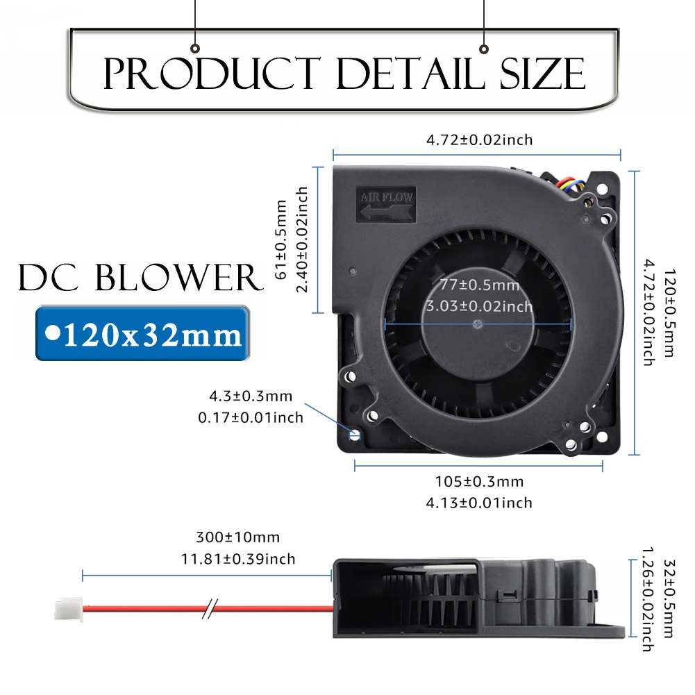 2 uds Gdstime 24V DC doble rodamiento de bolas máquina Industrial sin escobillas ventilador enfriador 120x32mm 120mm 12CM ventilador de refrigeración para parrilla de barbacoa - imagen 5