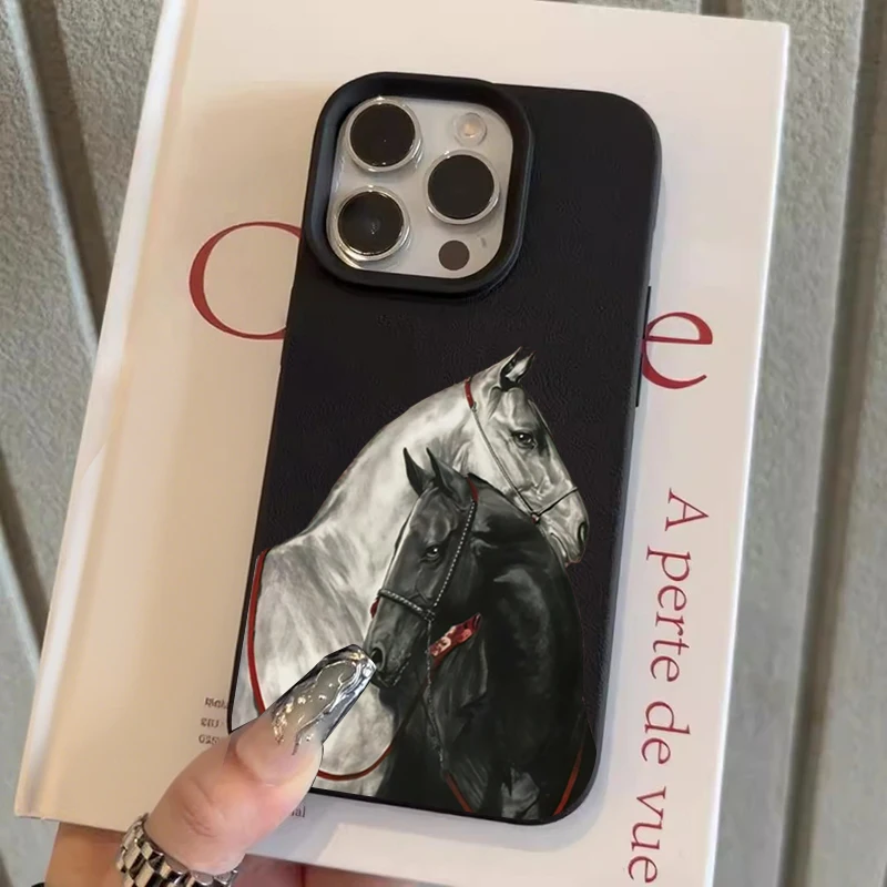 Funda de teléfono con diseño de caballo de pareja creativa para Xiaomi Mi 15T 14T 13T Pro 15 14 13 Poco F7 F5 X5 X6 M6 X7 Pro 5G 4G - imagen 3