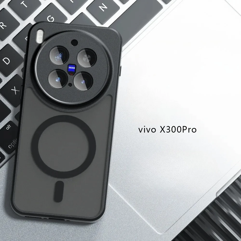 Para Magsafe funda de PC mate acrílica magnética para VIVO X300 Pro X 300 cubierta de teléfono transparente a prueba de golpes parachoques para Vivo X300pro