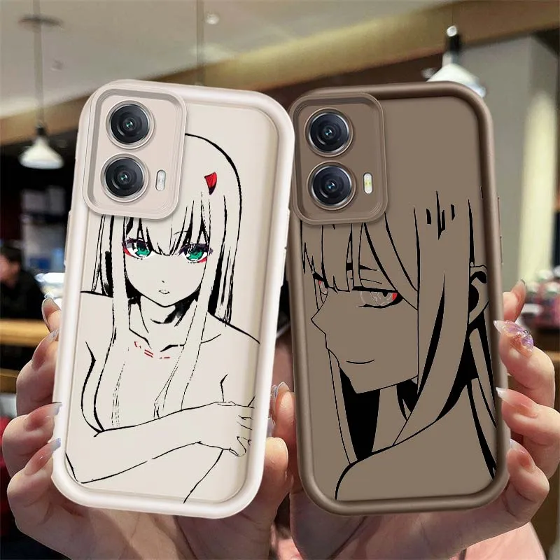 Zero Two Anime para Motorola Edge 50 60 G30 G20 G10 G05 G04s E30 E32 E14 Stylus Fusion Pro Eye Ladder funda de teléfono