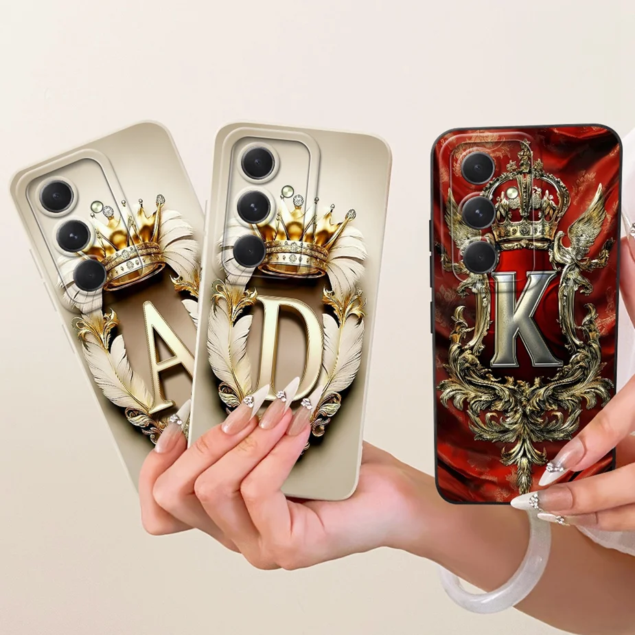 Para Samsung Galaxy M55 5G funda SM-M556B nueva corona letras cubierta suave TPU funda de teléfono para Samsung M55 M 15 55 Galaxy M15 M55S bolsas