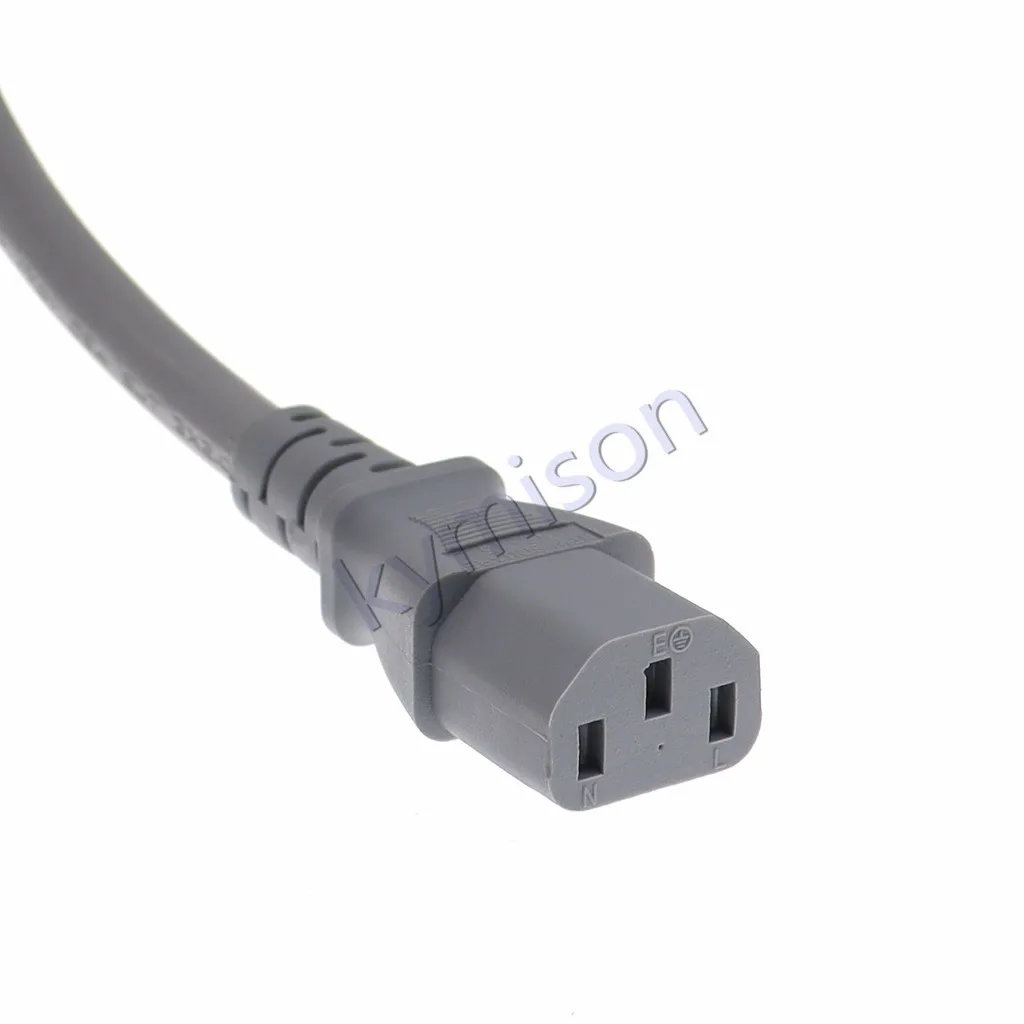 IEC320 C14 a C13 PDU UPS Cable de extensión 15A 250V macho a hembra 14AWG 3G2.08mm gris 1,8 m - imagen 4