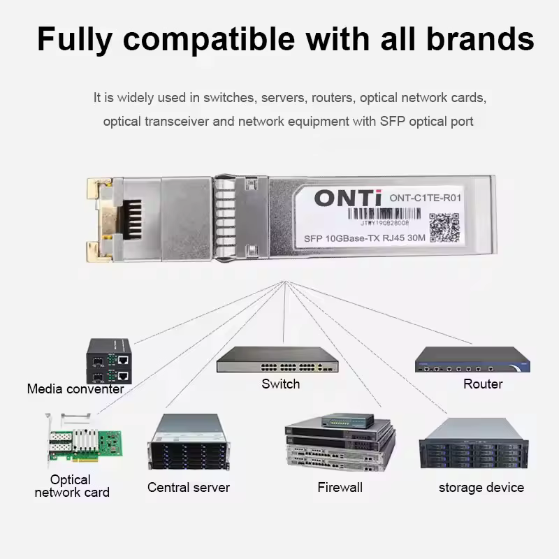 ONTi SFP+ 10G RJ45 Cobre – Módulo Transceptor para Cisco y MikroTik - imagen 2