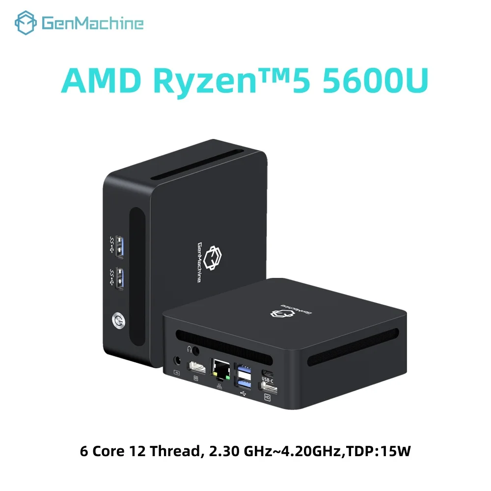 GenMachine AMD Ryzen 5 5600U Mini PC 6 núcleos 12 hilos 4,20 GHz 15W Windows 11 DDR4 Gaming Pc WIFI6 ordenador Mini Pc Ordenador - imagen 2