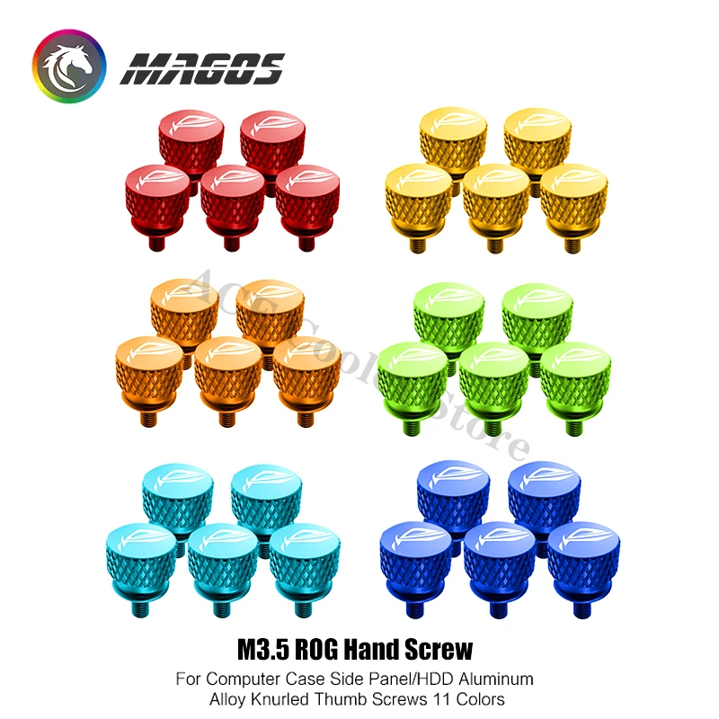Tornillo de mano M3.5 con logotipo personalizado, tornillos moleteados de aleación de aluminio para Panel lateral de caja de ordenador/HDD, 11 colores, 5 piezas - imagen 5