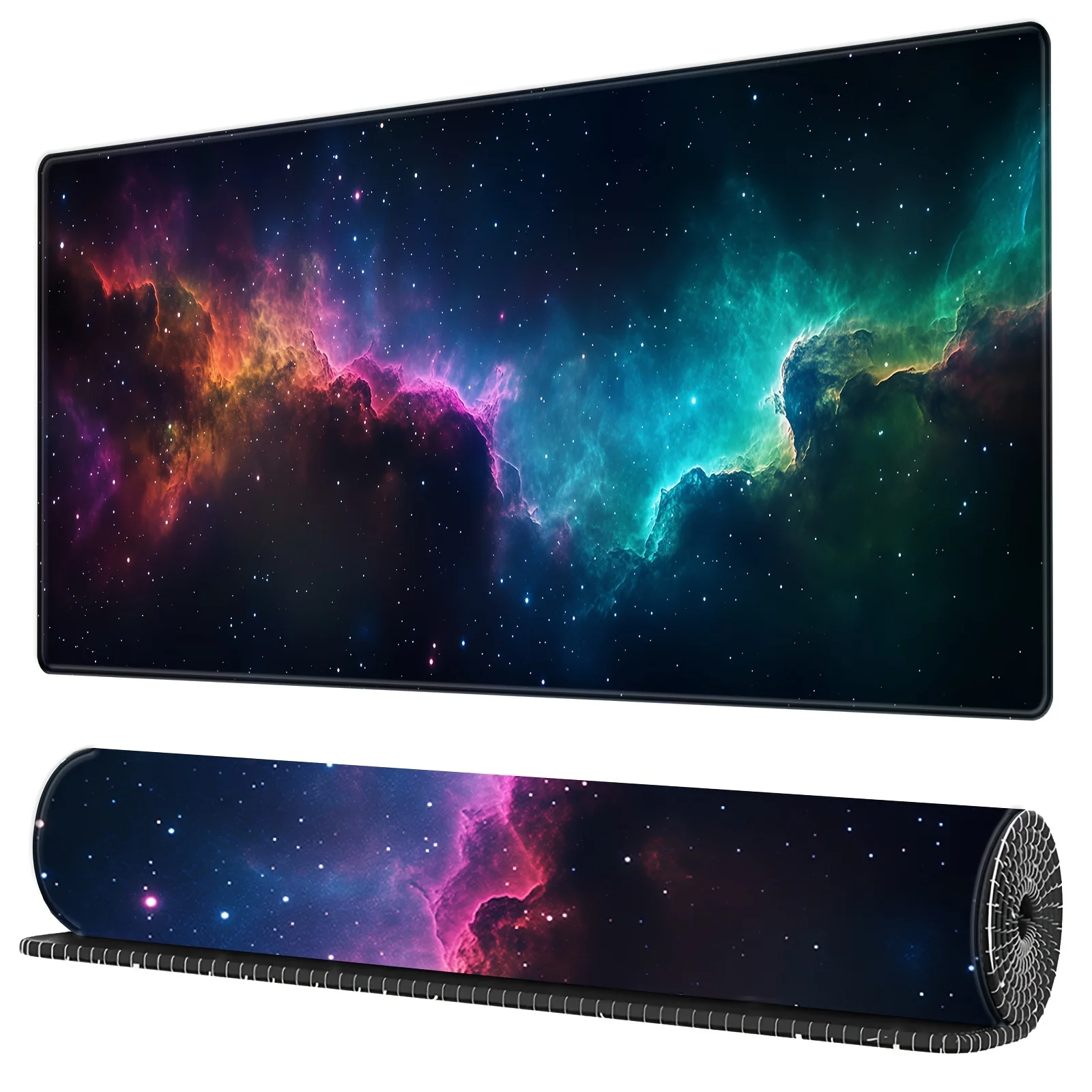 Alfombrilla de ratón colorida Space Galaxy, accesorios de escritorio de PC antideslizantes de goma grande, alfombrilla de ratón para teclado de oficina y jugadores, alfombrilla decorativa