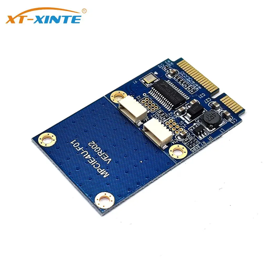 Mini adaptador PCI-E PCI Express a USB Dual, convertidor mPCIe a 5 pines, 2 puertos, USB2.0, para Mini Tarjeta de altura completa/media/disco flash USB