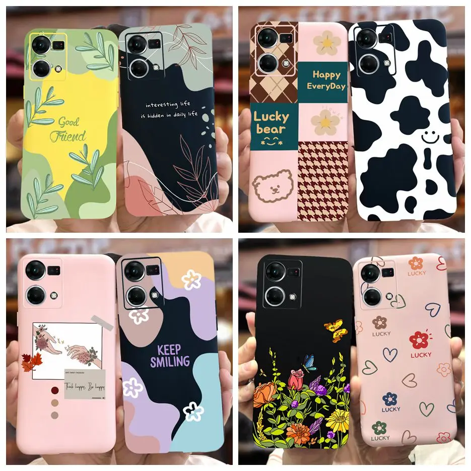 Funda trasera de TPU suave para Oppo Reno7 4G, cubierta pintada con arte encantador, CPH2363, F21 Pro, 2022