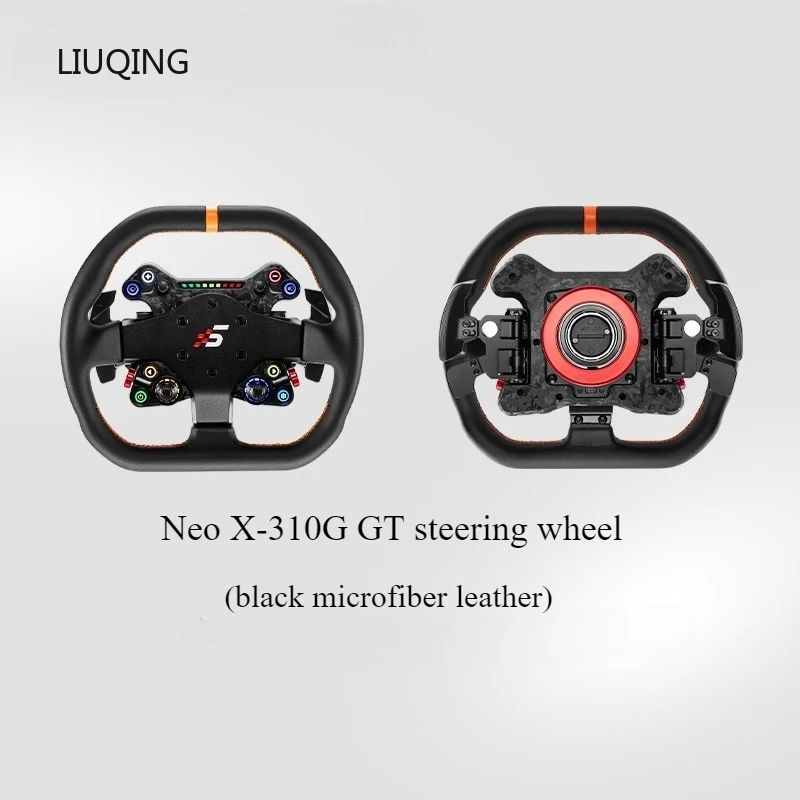 Simagic Neo X-330R X-350W X-330T X-310G Volante clásico /Drift/Rally/ GT Volante de carreras redondo con cuero y anillo rojo - imagen 5