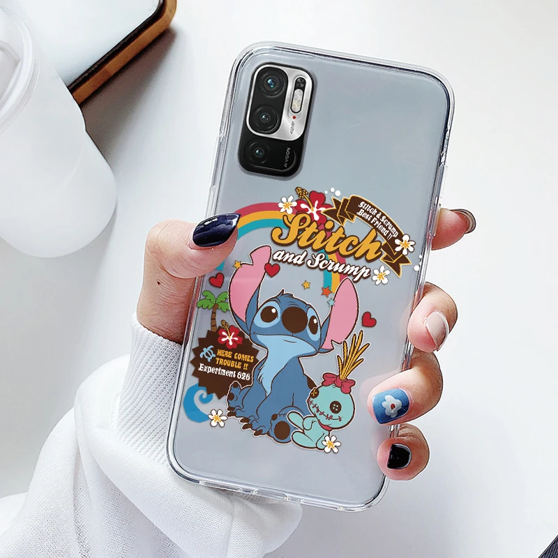 Para Redmi Note 10 10T 5G funda trasera de lujo transparente funda de teléfono Lilo & Stitch Lover Fundas de dibujos animados para Redmi Note10 bolsas de concha - imagen 3