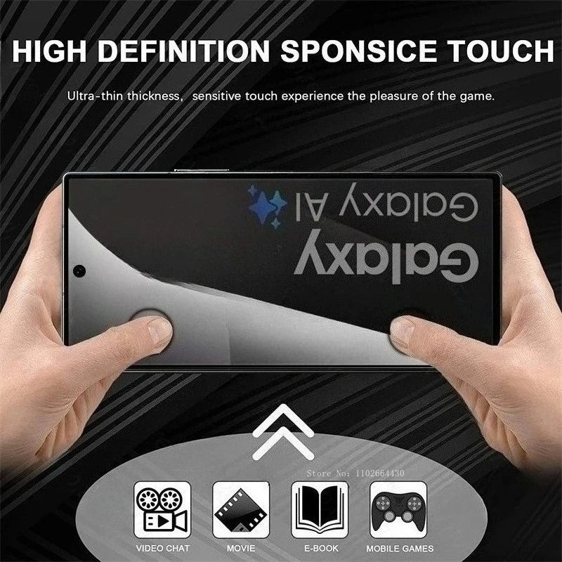 Protectores de pantalla antiespía para Samsung Galaxy S25 Ultra, película templada sin mirar para Galaxy S25 Plus, vidrio de dureza suave, 4 Uds. - imagen 5