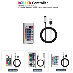 Controlador atenuador RGB de 4 pines, USB, 5V, 3 teclas, IR, 24 teclas, mando a distancia RF, 17 teclas, Control remoto inalámbrico, tira de luz RGB 2835 5050