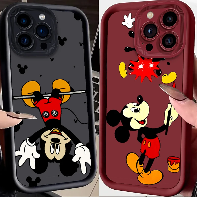 Disney Comic Mickey Cute Eye Ladder para Apple iPhone 15 14 13 12 11 XS XR X Pro Max Plus, funda trasera para teléfono - imagen 2