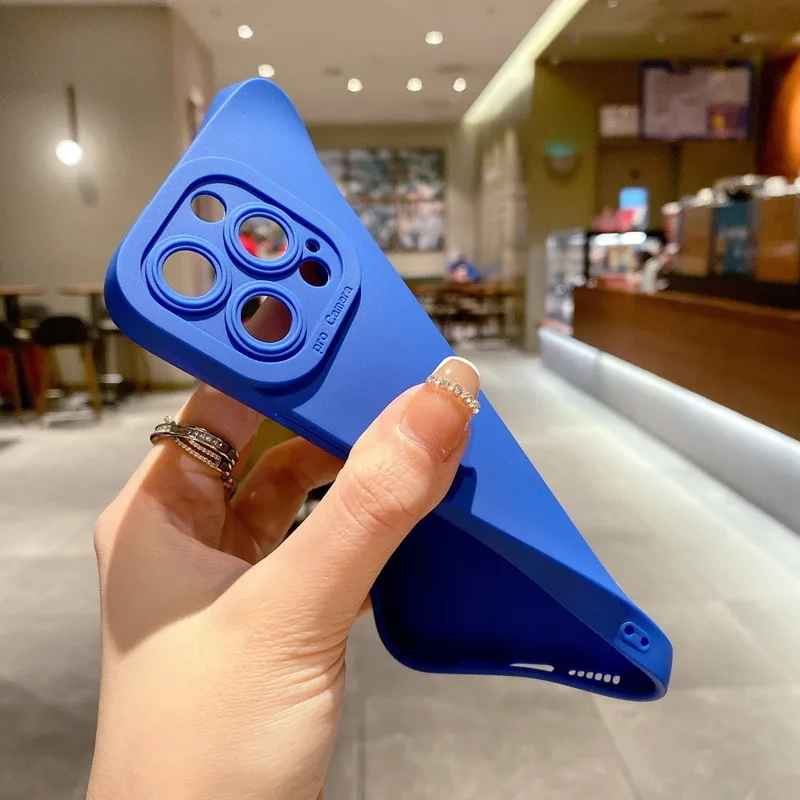 Funda de teléfono de silicona mate para iPhone 14, 13, 12, 11 Pro Max, Mini, XR, XS, Max, X, 8, 7, 14 Plus, SE 2020, Portector de lente de cámara, cubierta suave - imagen 2