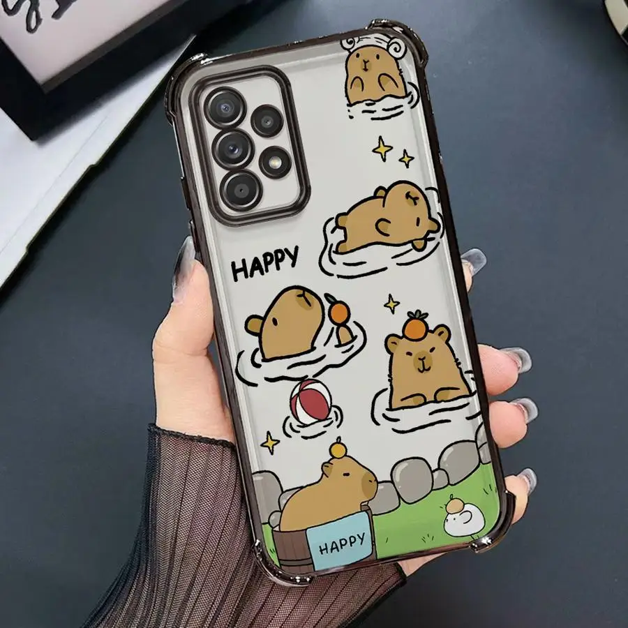 Funda transparente divertida de capibara para Samsung Galaxy A24 A26 A21s A13 A33 A25 A16 A52 A17 A35 A36 A15 - imagen 4
