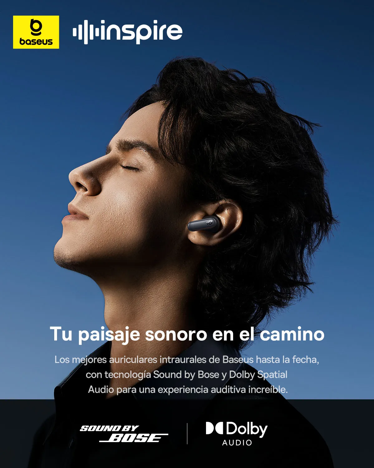 Baseus Inspire XP1 -50dB auriculares inalámbricos ANC adaptables Bluetooth 6,1 Dolby Audio 6 micrófonos ENC auriculares inalámbricos sonido de brote de Bose - imagen 3