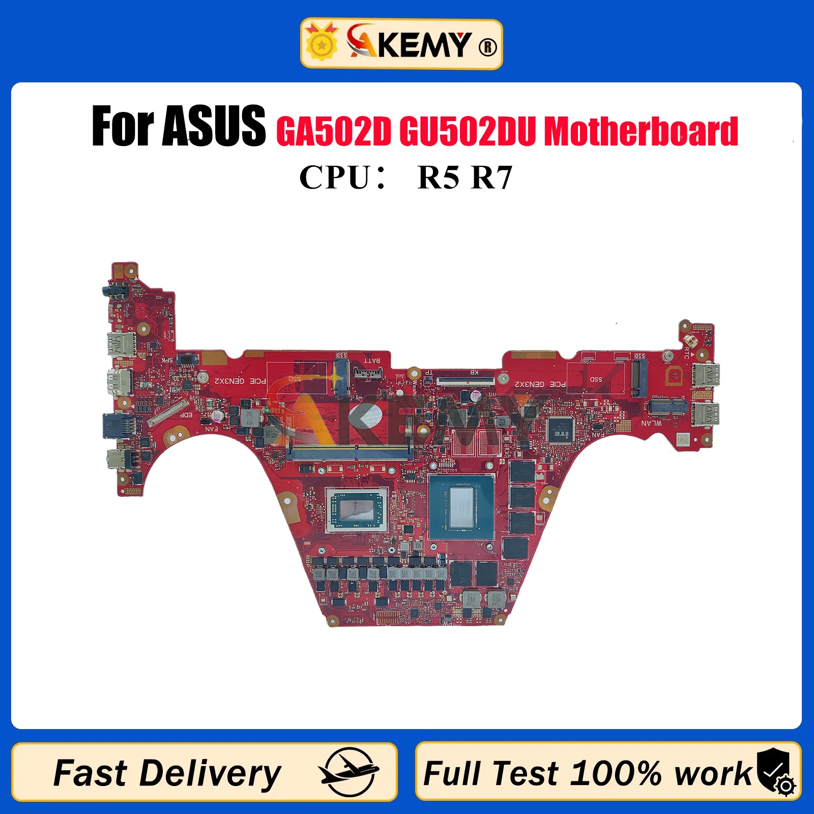 Placa base para ordenador portátil GU502DU para ASUS ROG Zephyrus M15 GU502D GA502D GU502DU placa base para portátil con CPU R5 R7 100% pruebas OK stk