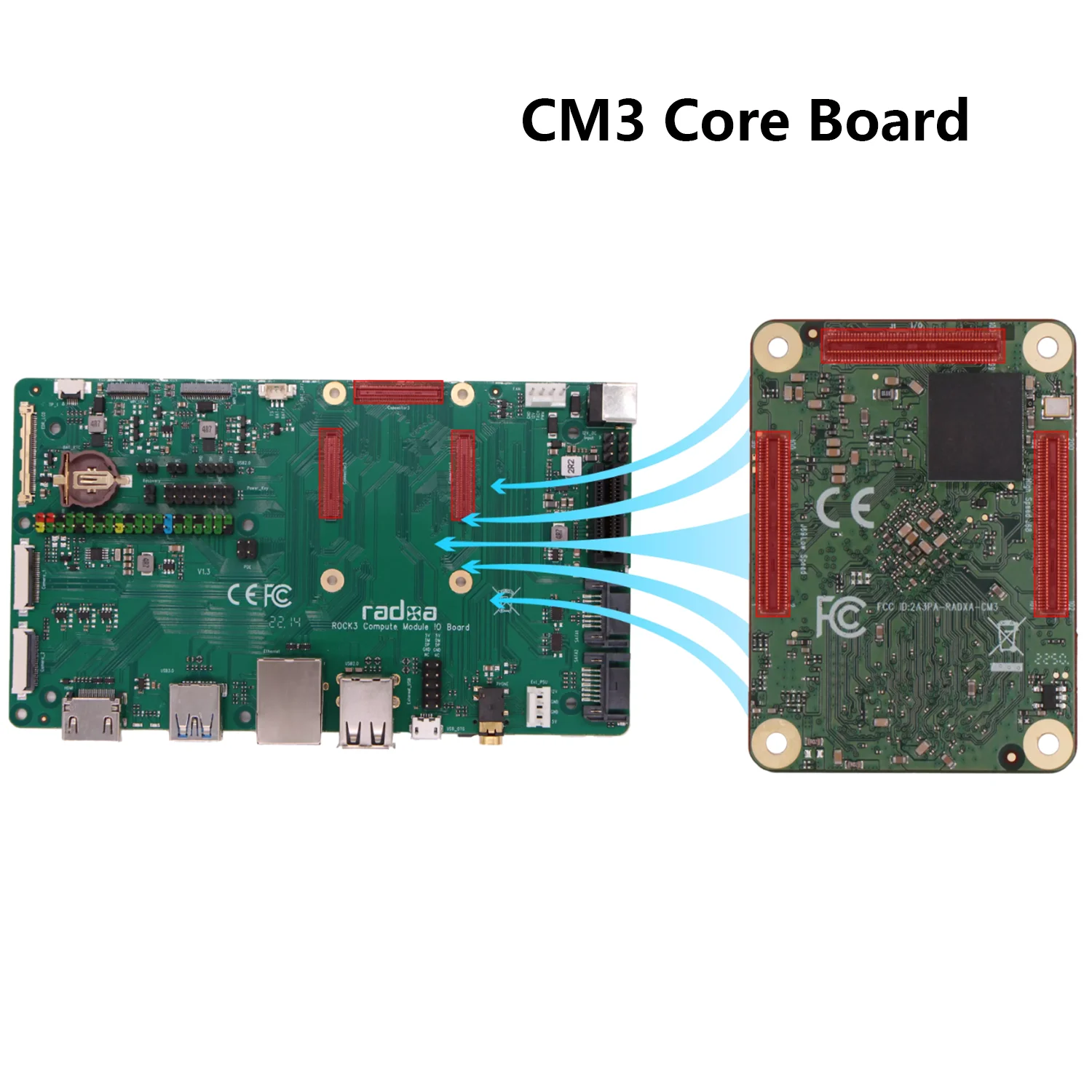 Módulo de cómputo Radxa CM3 basado en Rockchip RK3566 SoC Quad-core Arm Cortex-A55Compatible con zócalo Raspberry Pi - imagen 5