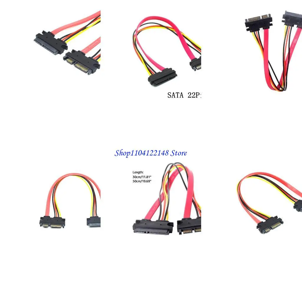 P9FA 7+15 pin Cable extensión alimentación Cable extensor masculino a femenino para HDD SSD