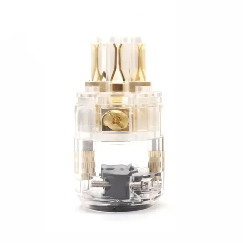 Conectores de enchufes Schuko de alimentación europea IEC, adaptadores de enchufe macho hembra chapados en oro y cobre DIY, conectores de cable de suministro eléctrico de Audio - imagen 4