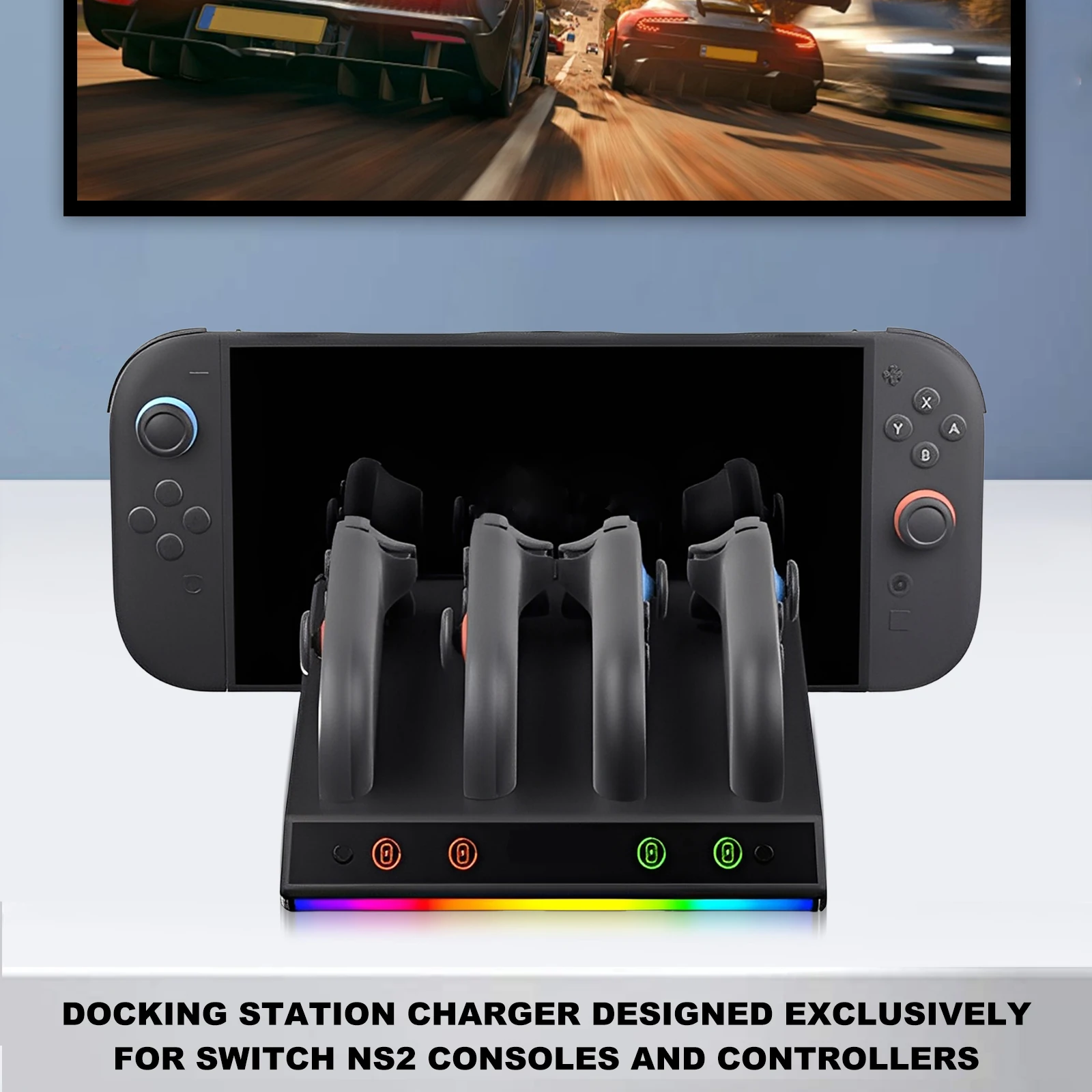 Base de carga de refrigeración 4 en 1, Base de expansión para TV, estación de soporte de carga, estación de acoplamiento cargada para Switch 2 - imagen 3