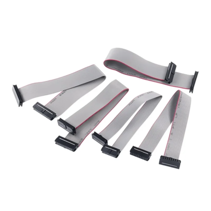 1 Uds 2,0mm paso FC 6/8/10/12/14/16/18/20/24/26/30/34/40/44/50 Pin Cable de datos de cinta plana gris 10-50cm para cabezal macho DC3 IDC
