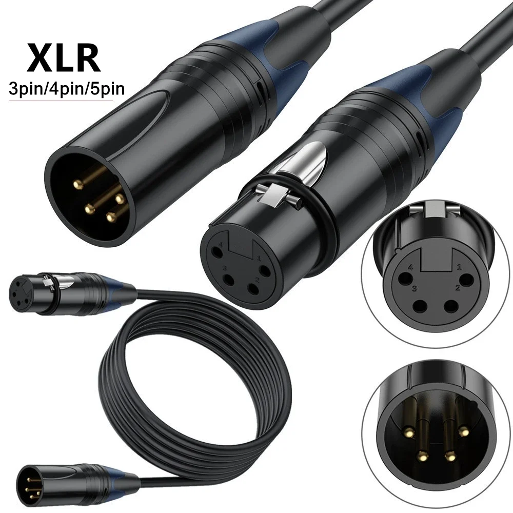 Cable de suministro XLR de 3 pines, 4 pines, 5 pines, macho a hembra, cable extensible para monitoreo de cámara DSLR, Cables de consola mezcladora de Audio DMX, altavoz - imagen 2