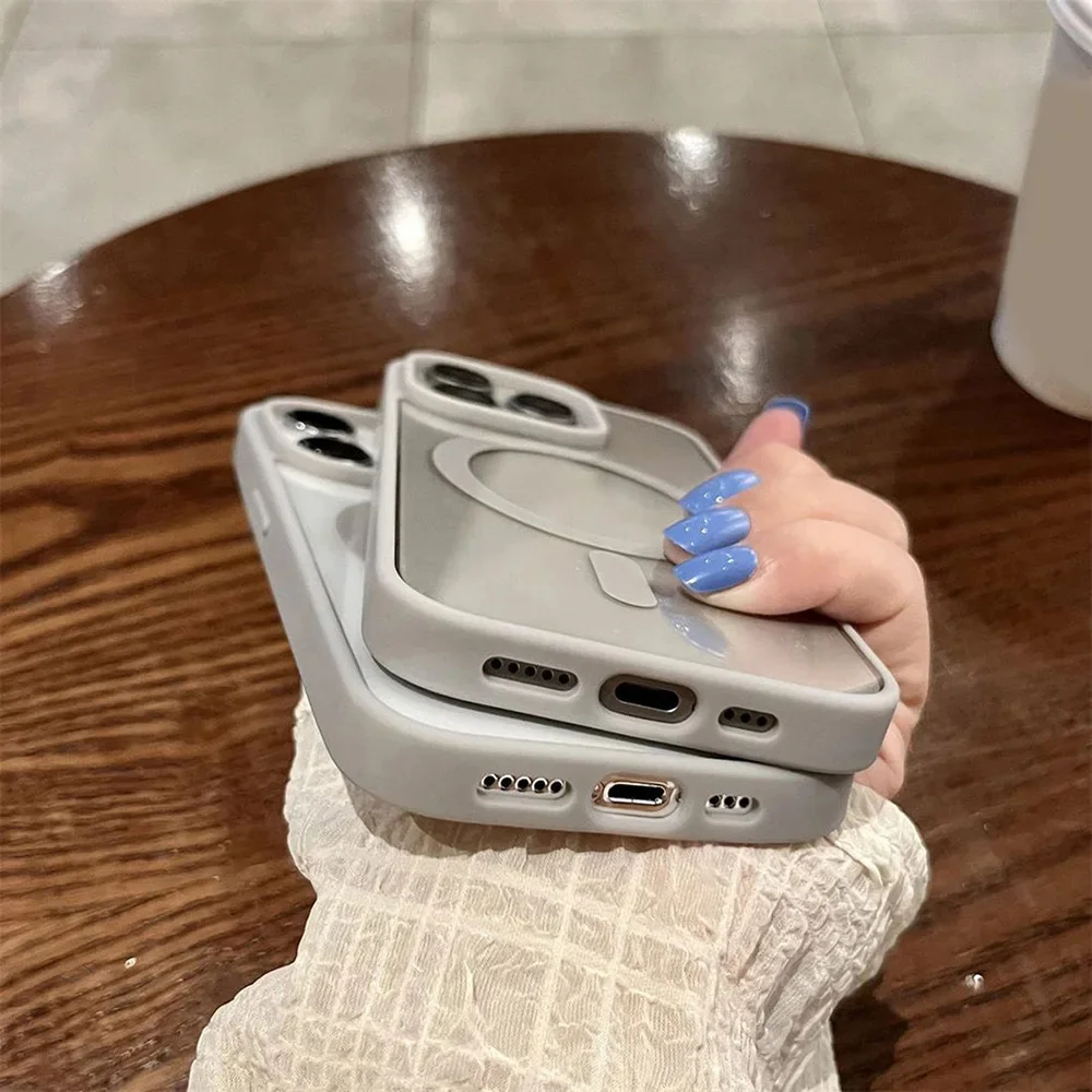 Nueva funda transparente magnética para iphone 17 ProMax para iPhone 16 15 14 13 12 11 Pro Max 16 Plus Magsafe carga inalámbrica cubierta trasera dura - imagen 3