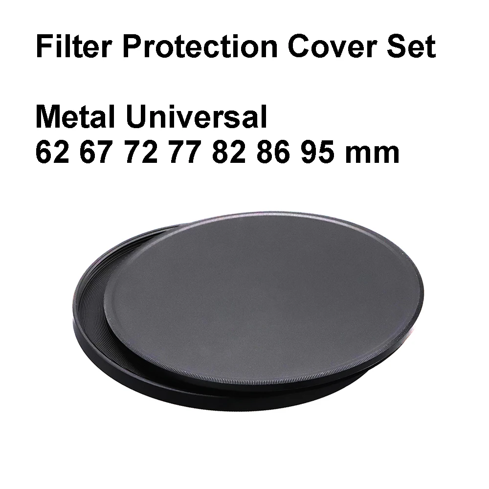 Juego de tapas de protección de filtro de lente de Metal, tapa de pila de almacenamiento 62 67 72 77 82 86 95 mm, aluminio Universal para filtro UV CPL ND, etc.