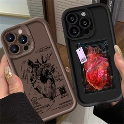 Funda creativa con forma de corazón para Xiaomi POCO X6 X5 X4 GT F3 F4 F5 M6 Pro X3 NFC Mi 13T 12T 11T 13 12 11 Lite 5G NE